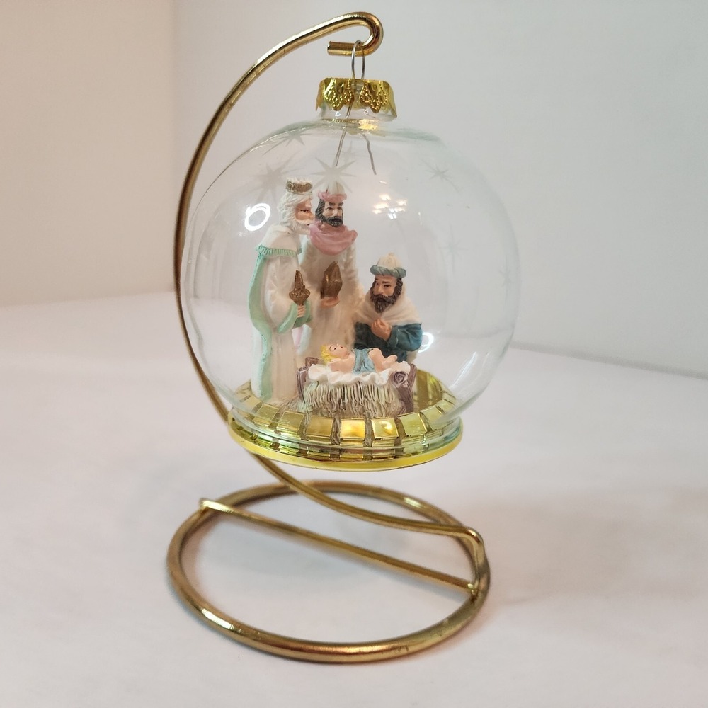 House of Lloyd Christmas Around the World Glass Ornament Three Kings With Stand‎
